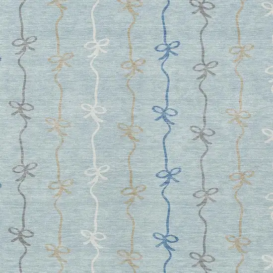 Sky Blue And Denim Blue Southwestern Washable Indoor Outdoor Area Rug Photo 2