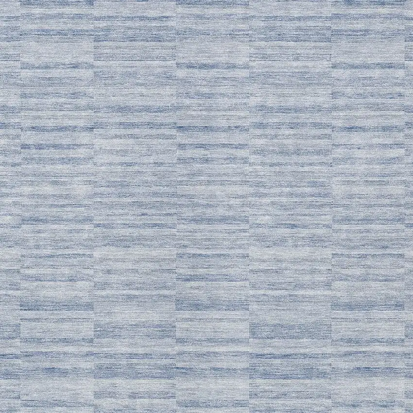 Sky Blue And Denim Blue Striped Washable Indoor Outdoor Area Rug Photo 6