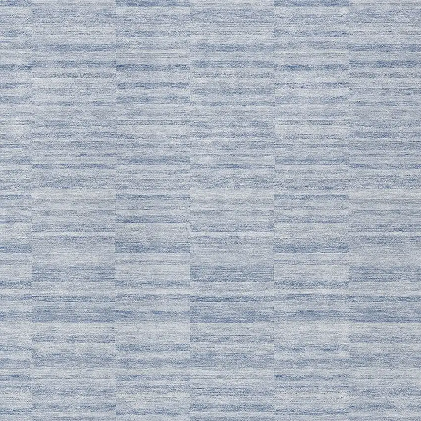 Sky Blue And Denim Blue Striped Washable Indoor Outdoor Area Rug Photo 6