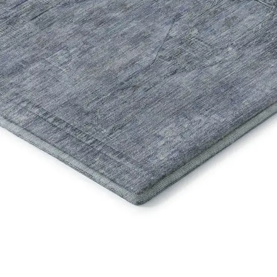 Sky Blue And Gray Abstract Geometric Washable Area Rug With UV Protection Photo 7