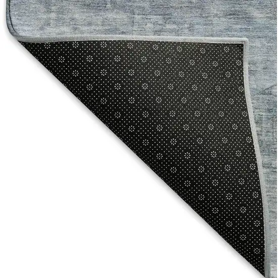 Sky Blue And Gray Abstract Geometric Washable Area Rug With UV Protection Photo 6