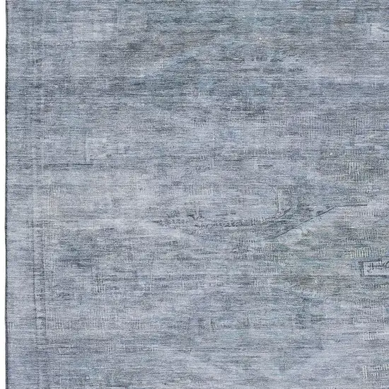 Sky Blue And Gray Abstract Geometric Washable Area Rug With UV Protection Photo 2