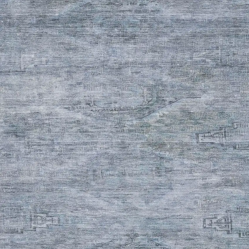 Sky Blue And Gray Abstract Geometric Washable Area Rug With UV Protection Photo 2