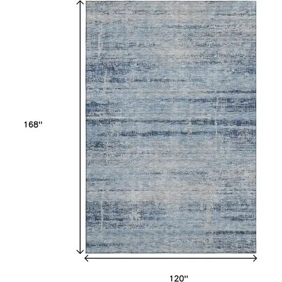 Sky Blue And Gray Abstract Washable Area Rug With UV Protection Photo 3