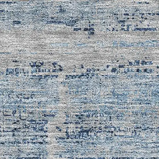 Sky Blue And Gray Abstract Washable Area Rug With UV Protection Photo 3