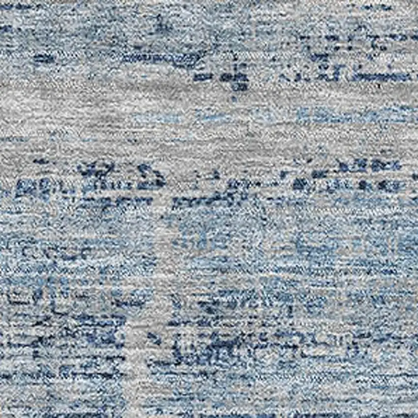 Sky Blue And Gray Abstract Washable Area Rug With UV Protection Photo 3