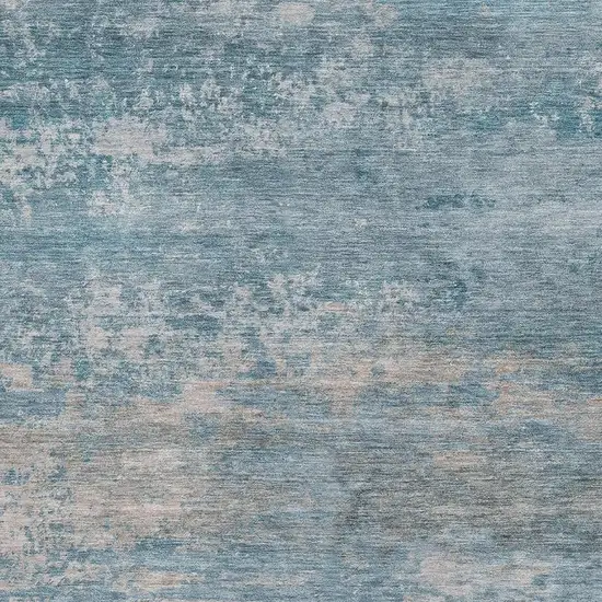 Sky Blue And Gray Abstract Washable Area Rug With UV Protection Photo 3