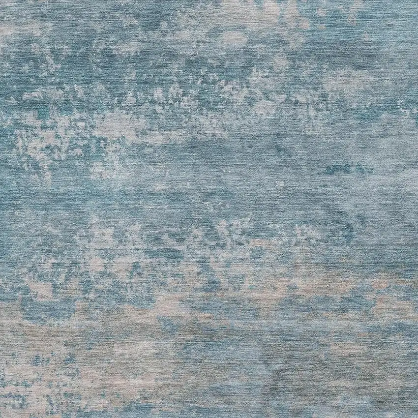 Sky Blue And Gray Abstract Washable Area Rug With UV Protection Photo 3