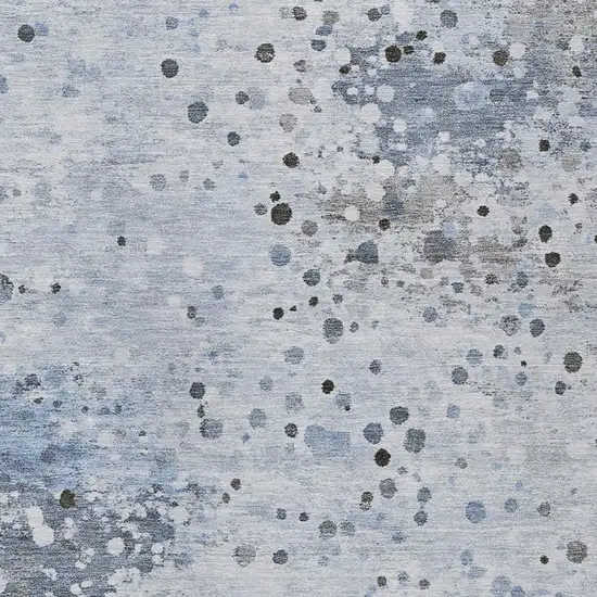 Sky Blue And Gray Abstract Washable Indoor Outdoor Area Rug Photo 4