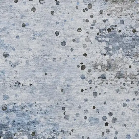 Sky Blue And Gray Abstract Washable Indoor Outdoor Area Rug Photo 4
