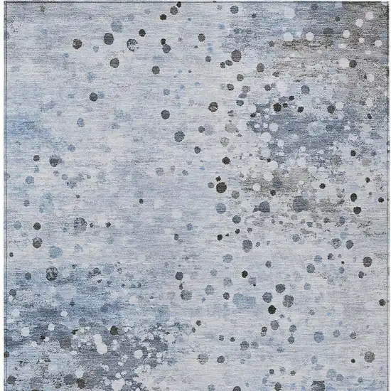 Sky Blue And Gray Abstract Washable Indoor Outdoor Area Rug Photo 4