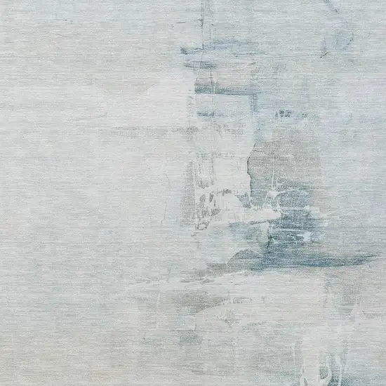 Sky Blue And Gray Abstract Washable Indoor Outdoor Area Rug Photo 6