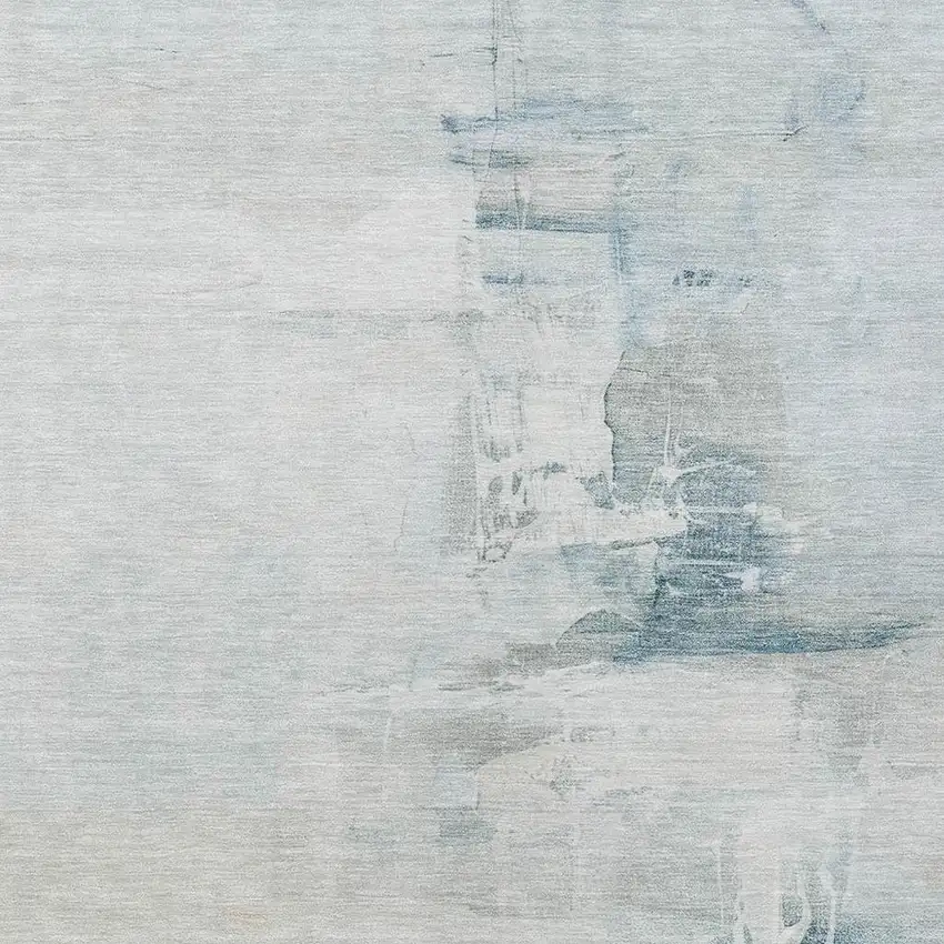 Sky Blue And Gray Abstract Washable Indoor Outdoor Area Rug Photo 6