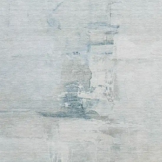 Sky Blue And Gray Abstract Washable Indoor Outdoor Area Rug Photo 3