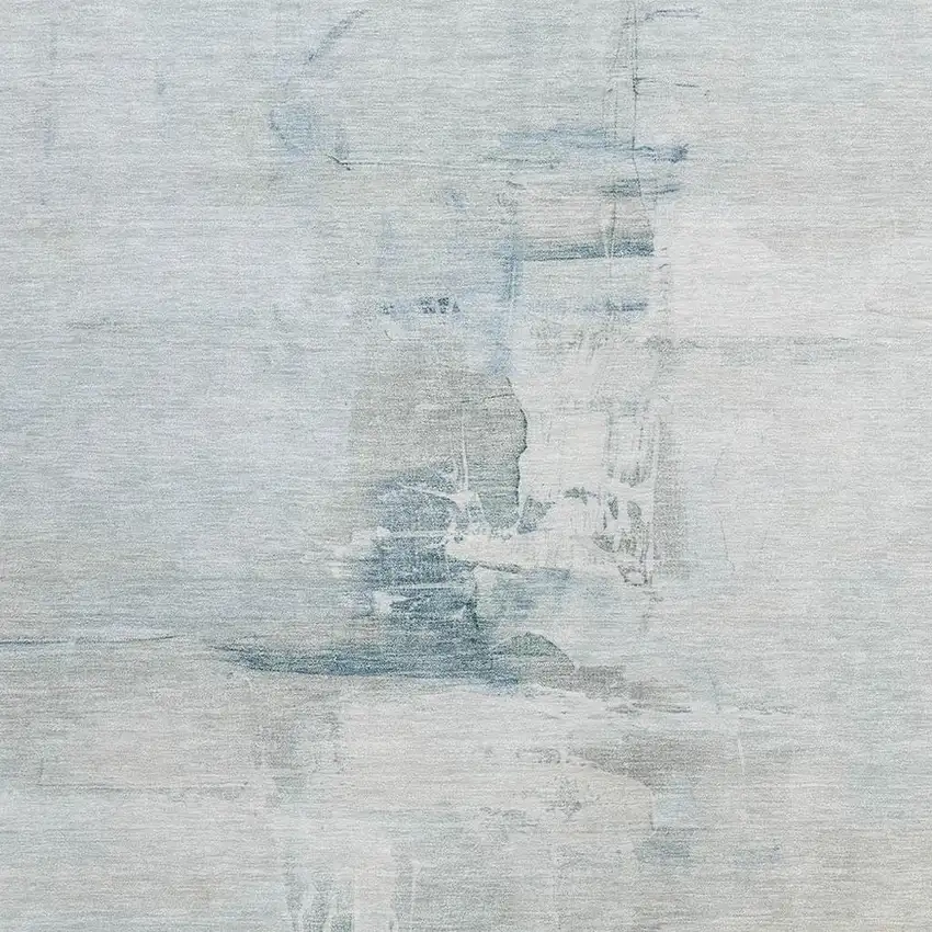 Sky Blue And Gray Abstract Washable Indoor Outdoor Area Rug Photo 3