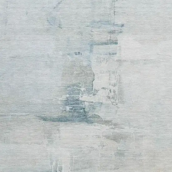 Sky Blue And Gray Abstract Washable Indoor Outdoor Area Rug Photo 3