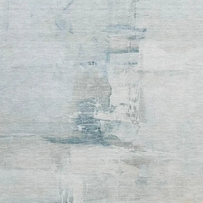 Sky Blue And Gray Abstract Washable Indoor Outdoor Area Rug Photo 3