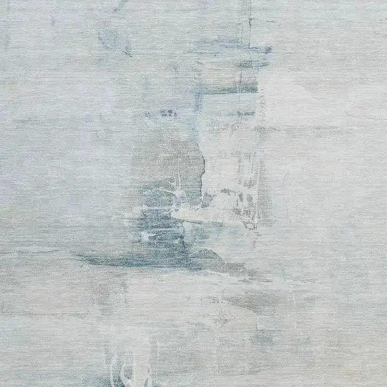 Sky Blue And Gray Abstract Washable Indoor Outdoor Area Rug Photo 3