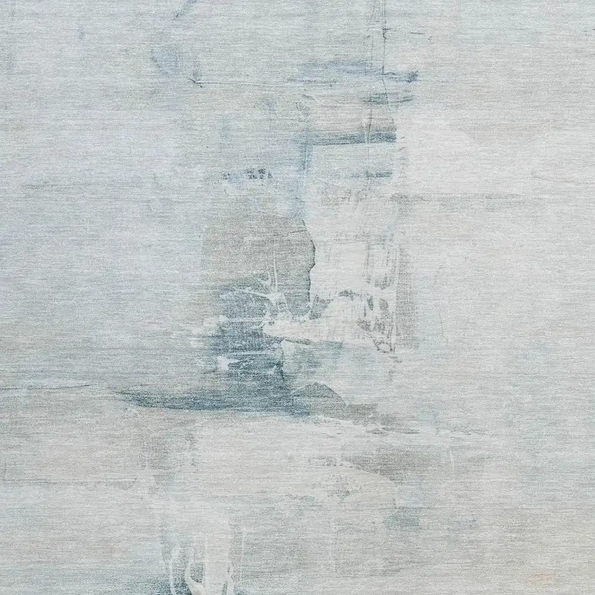 Sky Blue And Gray Abstract Washable Indoor Outdoor Area Rug Photo 3