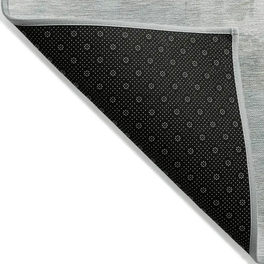 Sky Blue And Gray Abstract Washable Indoor Outdoor Area Rug Photo 7