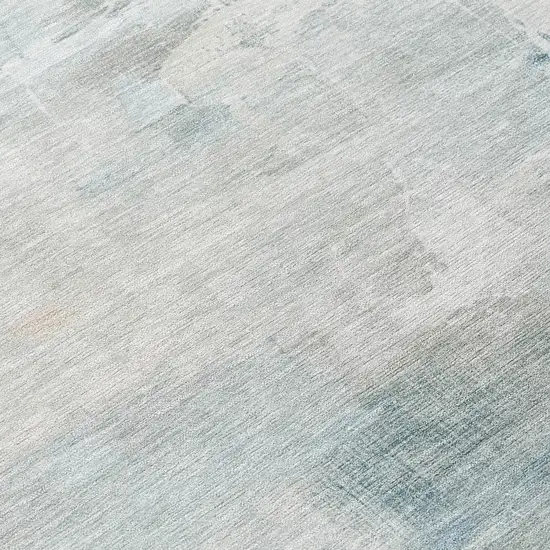 Sky Blue And Gray Abstract Washable Indoor Outdoor Area Rug Photo 8