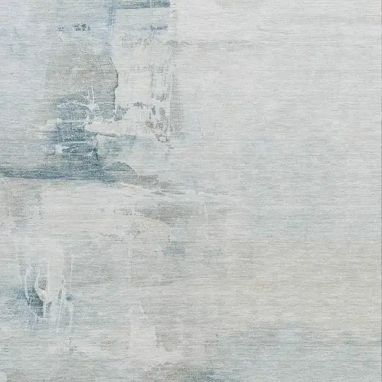 Sky Blue And Gray Abstract Washable Indoor Outdoor Area Rug Photo 3