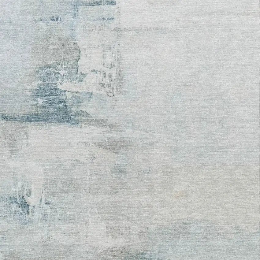 Sky Blue And Gray Abstract Washable Indoor Outdoor Area Rug Photo 3