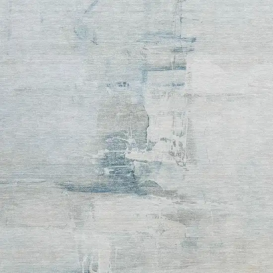 Sky Blue And Gray Abstract Washable Indoor Outdoor Area Rug Photo 3