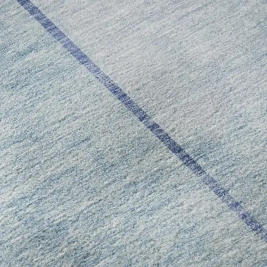 Sky Blue And Gray Geometric Washable Area Rug With UV Protection Photo 9