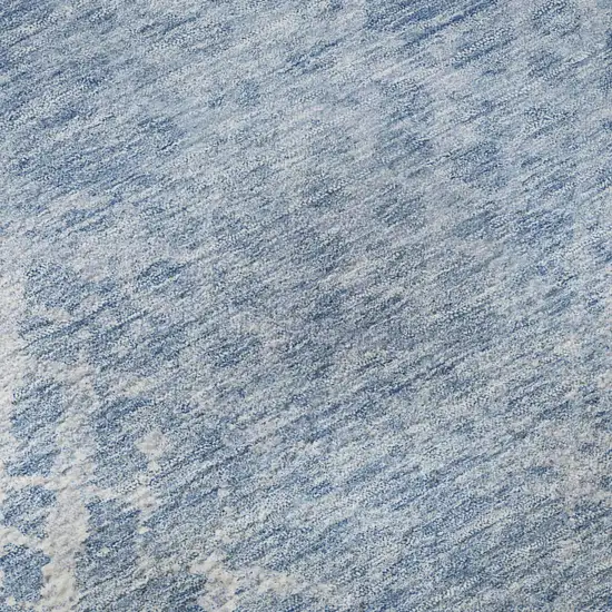 Sky Blue And Ivory Abstract Geometric Washable Area Rug With UV Protection Photo 7