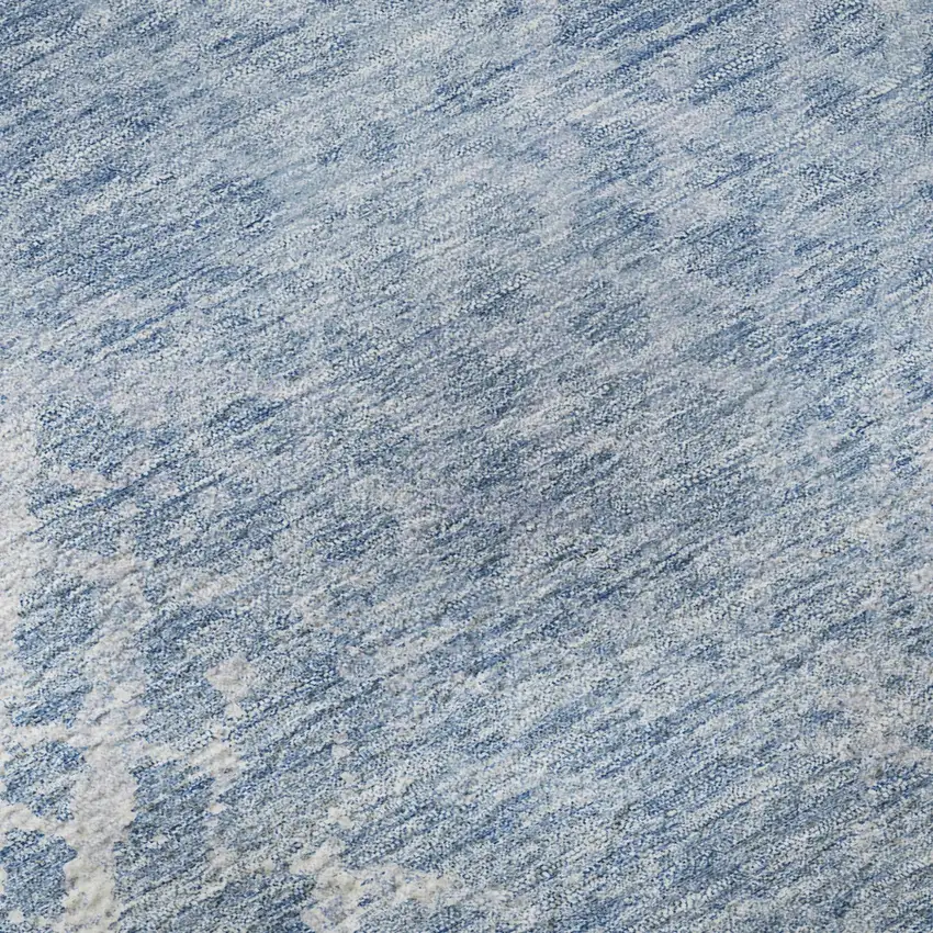 Sky Blue And Ivory Abstract Geometric Washable Area Rug With UV Protection Photo 7