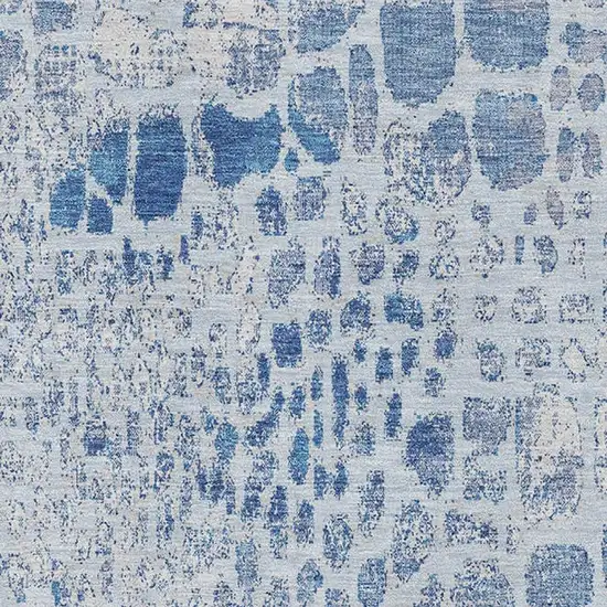 Sky Blue And Ivory Abstract Geometric Washable Area Rug With UV Protection Photo 2