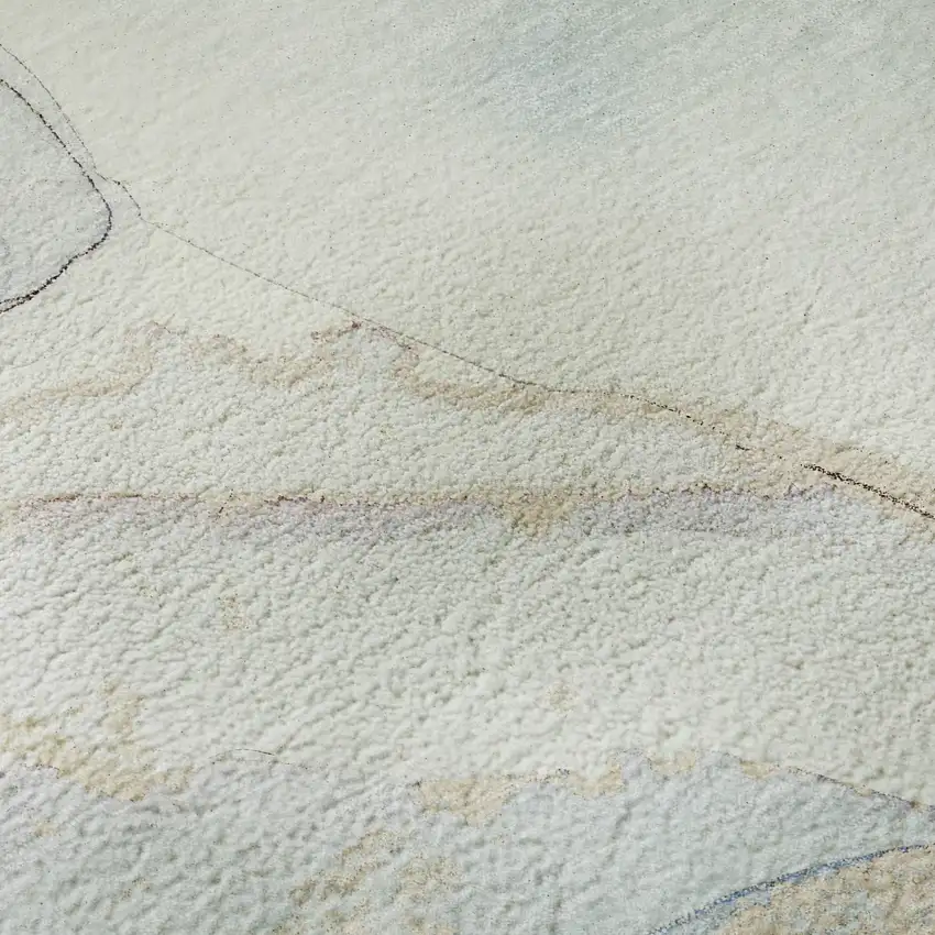 Sky Blue And Ivory Abstract Washable Area Rug With UV Protection Photo 3