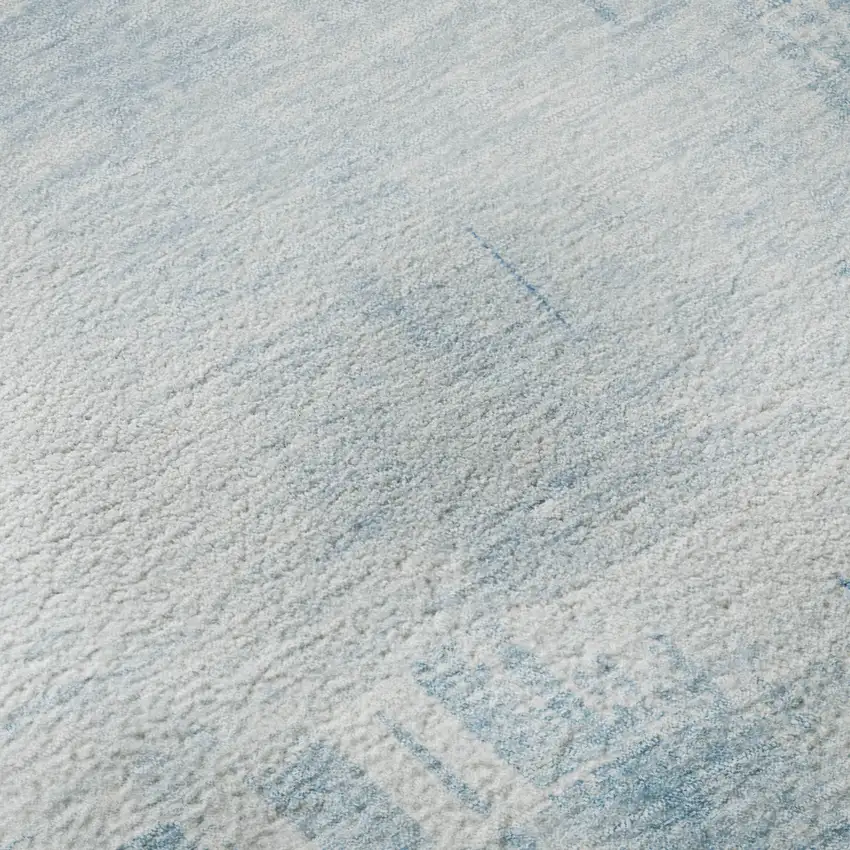 Sky Blue And Ivory Abstract Washable Area Rug With UV Protection Photo 9