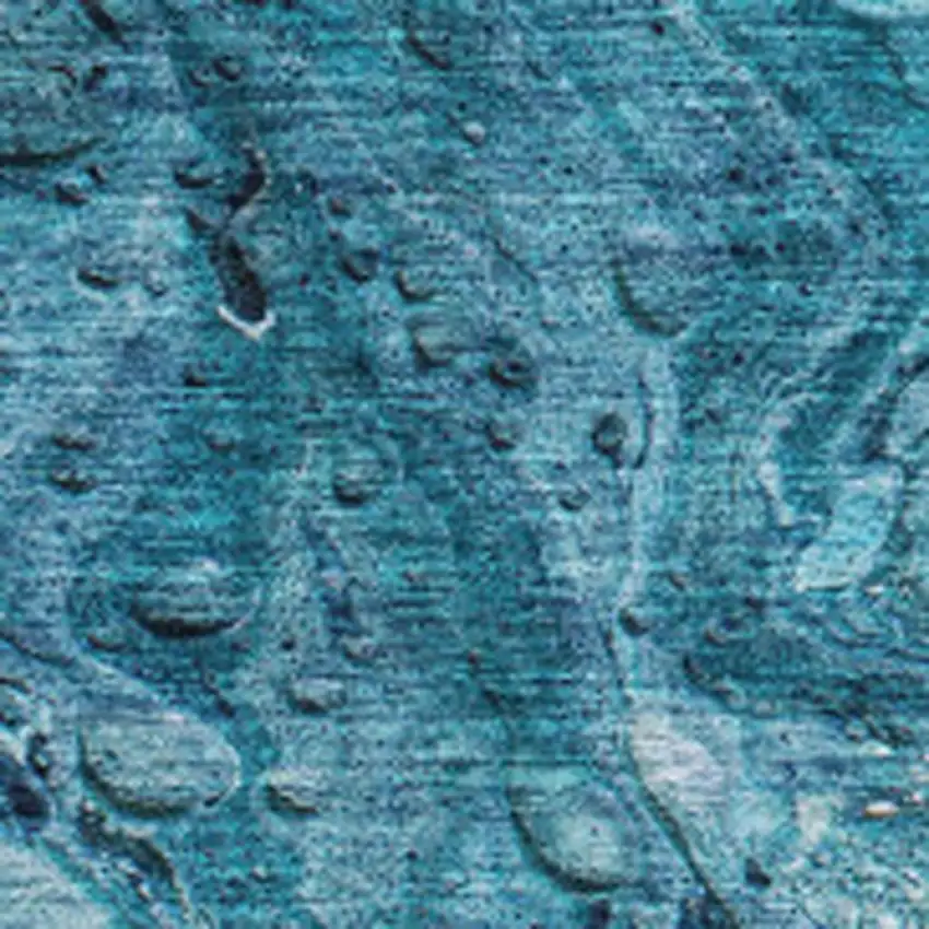 Sky Blue And Ivory Abstract Washable Area Rug With UV Protection Photo 3