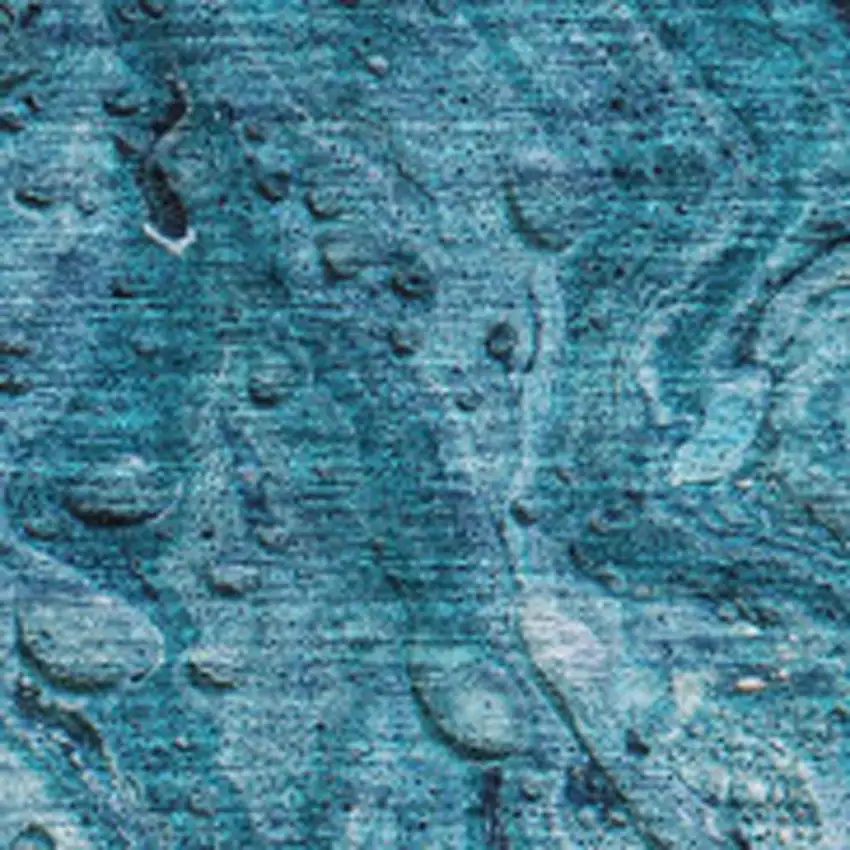 Sky Blue And Ivory Abstract Washable Area Rug With UV Protection Photo 3