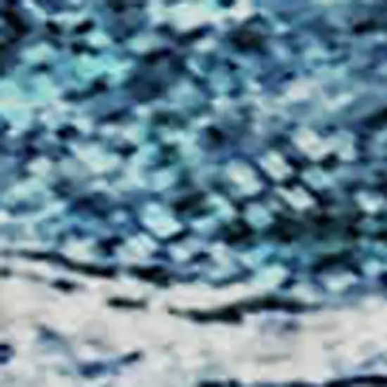 Sky Blue And Ivory Abstract Washable Area Rug With UV Protection Photo 4