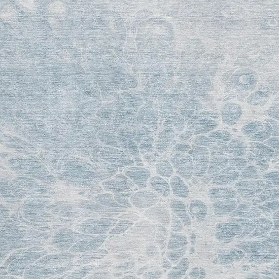 Sky Blue And Ivory Abstract Washable Area Rug With UV Protection Photo 3