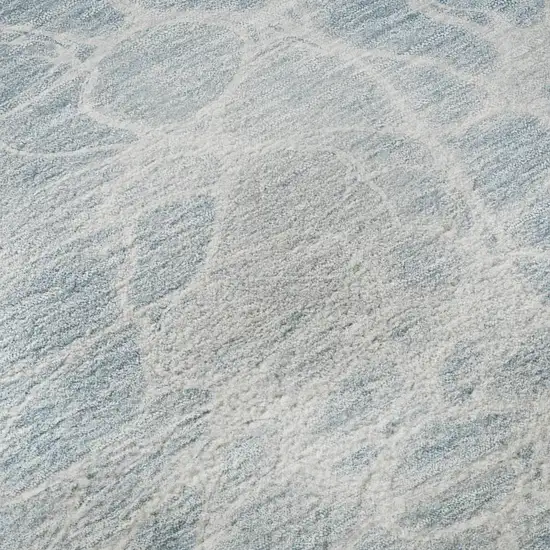 Sky Blue And Ivory Abstract Washable Area Rug With UV Protection Photo 9