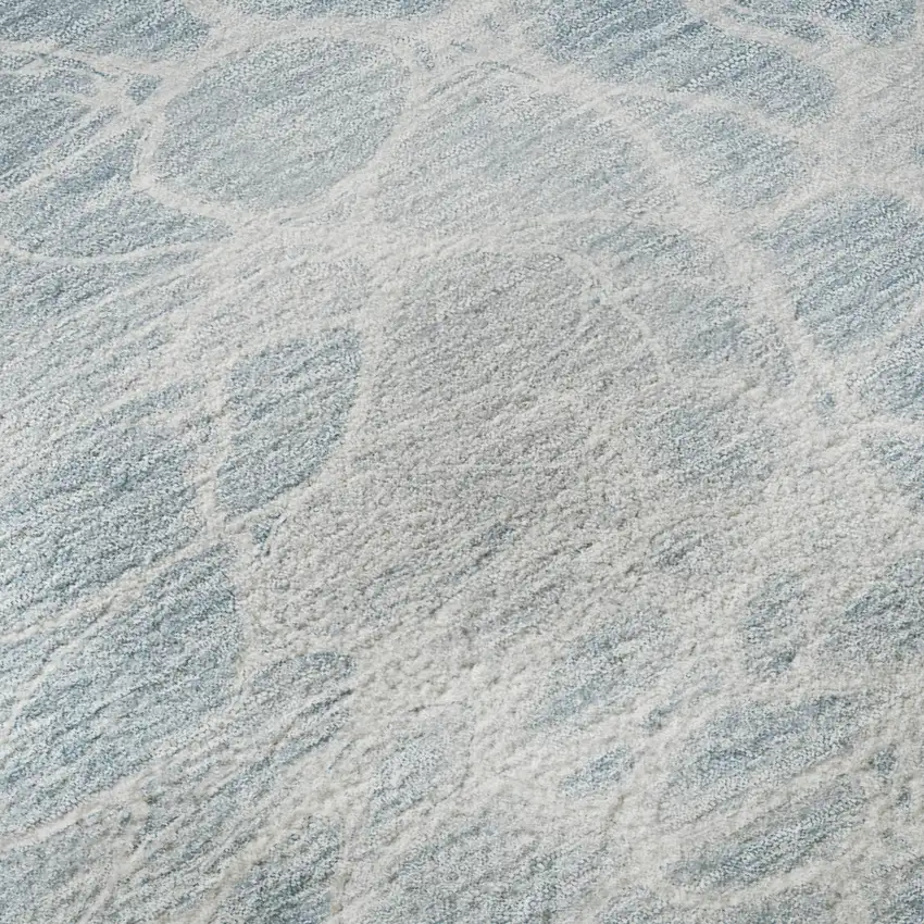 Sky Blue And Ivory Abstract Washable Area Rug With UV Protection Photo 9