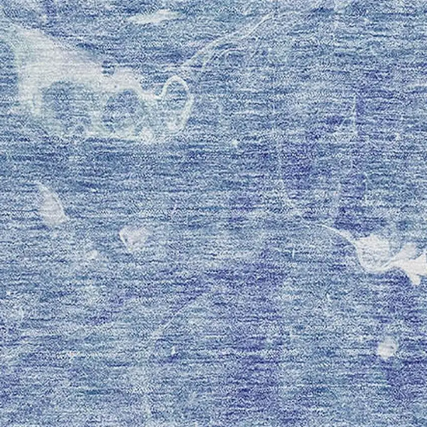 Sky Blue And Ivory Abstract Washable Area Rug With UV Protection Photo 2