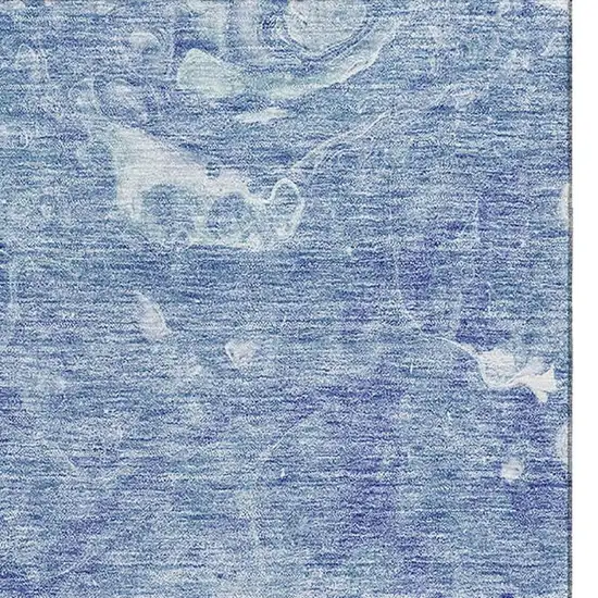 Sky Blue And Ivory Abstract Washable Area Rug With UV Protection Photo 2