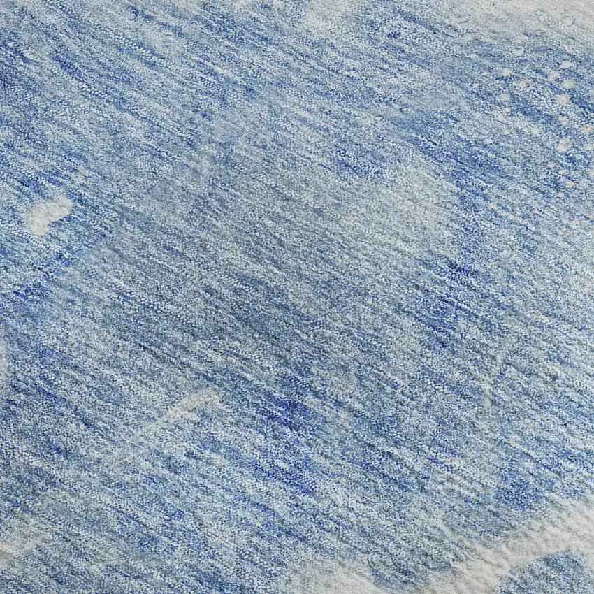 Sky Blue And Ivory Abstract Washable Area Rug With UV Protection Photo 4