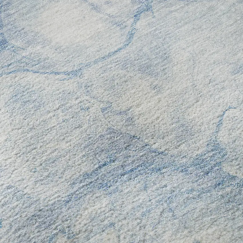 Sky Blue And Ivory Abstract Washable Area Rug With UV Protection Photo 9