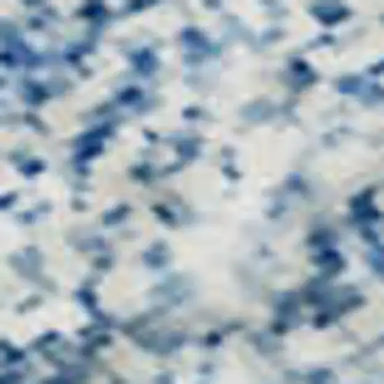 Sky Blue And Ivory Abstract Washable Area Rug With UV Protection Photo 2