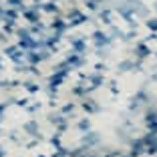 Sky Blue And Ivory Abstract Washable Area Rug With UV Protection Photo 2