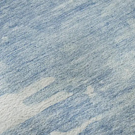 Sky Blue And Ivory Abstract Washable Area Rug With UV Protection Photo 1