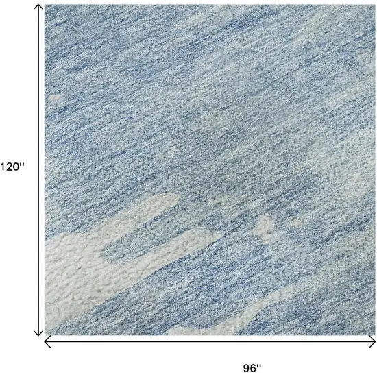 Sky Blue And Ivory Abstract Washable Area Rug With UV Protection Photo 9