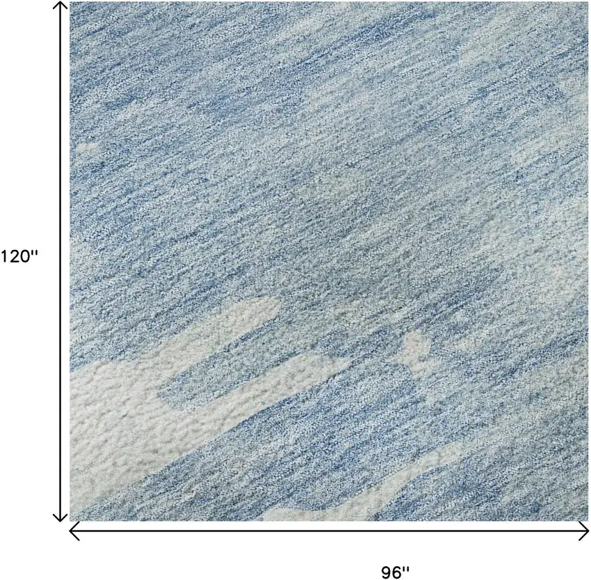 Sky Blue And Ivory Abstract Washable Area Rug With UV Protection Photo 9