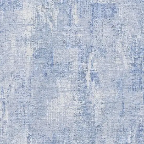 Sky Blue And Ivory Abstract Washable Area Rug With UV Protection Photo 2